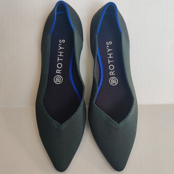 Rothy's Shoes - Rothy’s “The Point” Flats – Emerald Green – Size 9